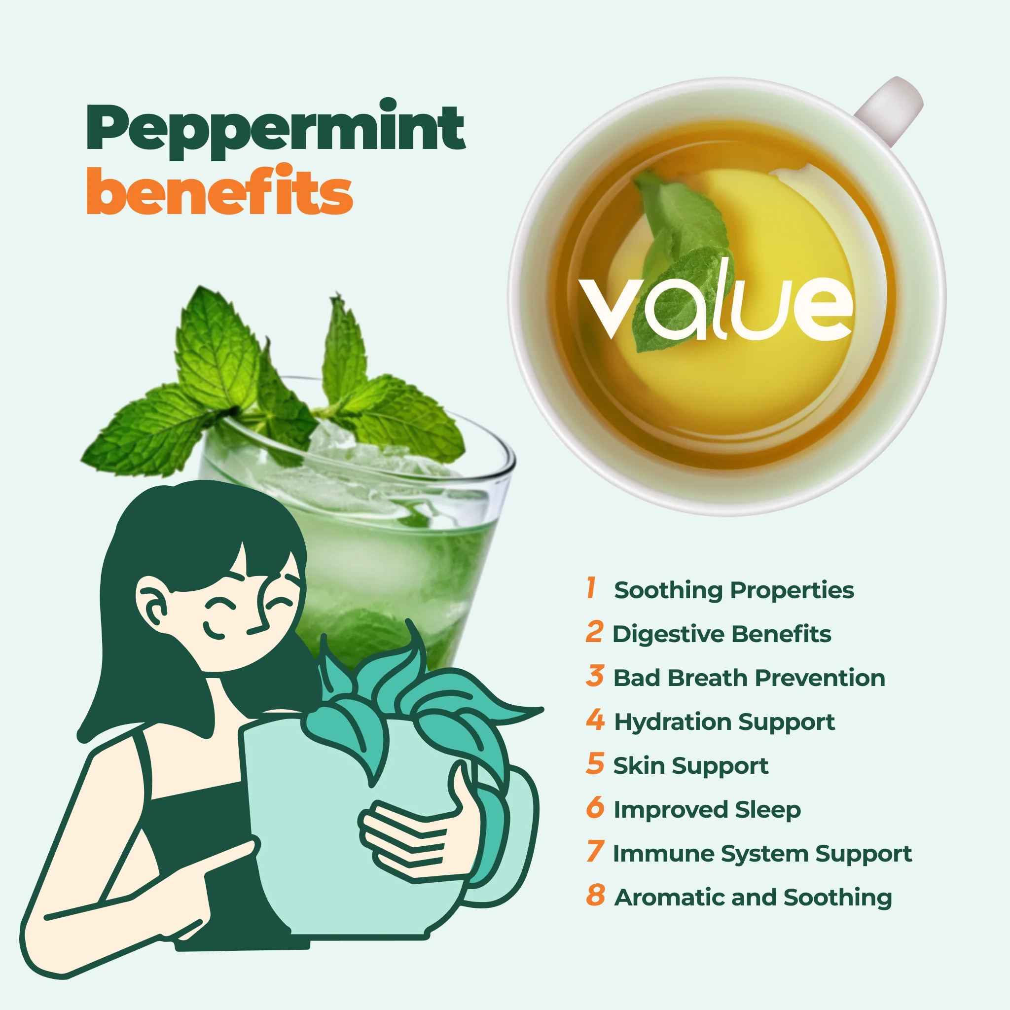 Aprika Life 100% Pure Peppermint Herbal Tea, 60 Bags - Image 5