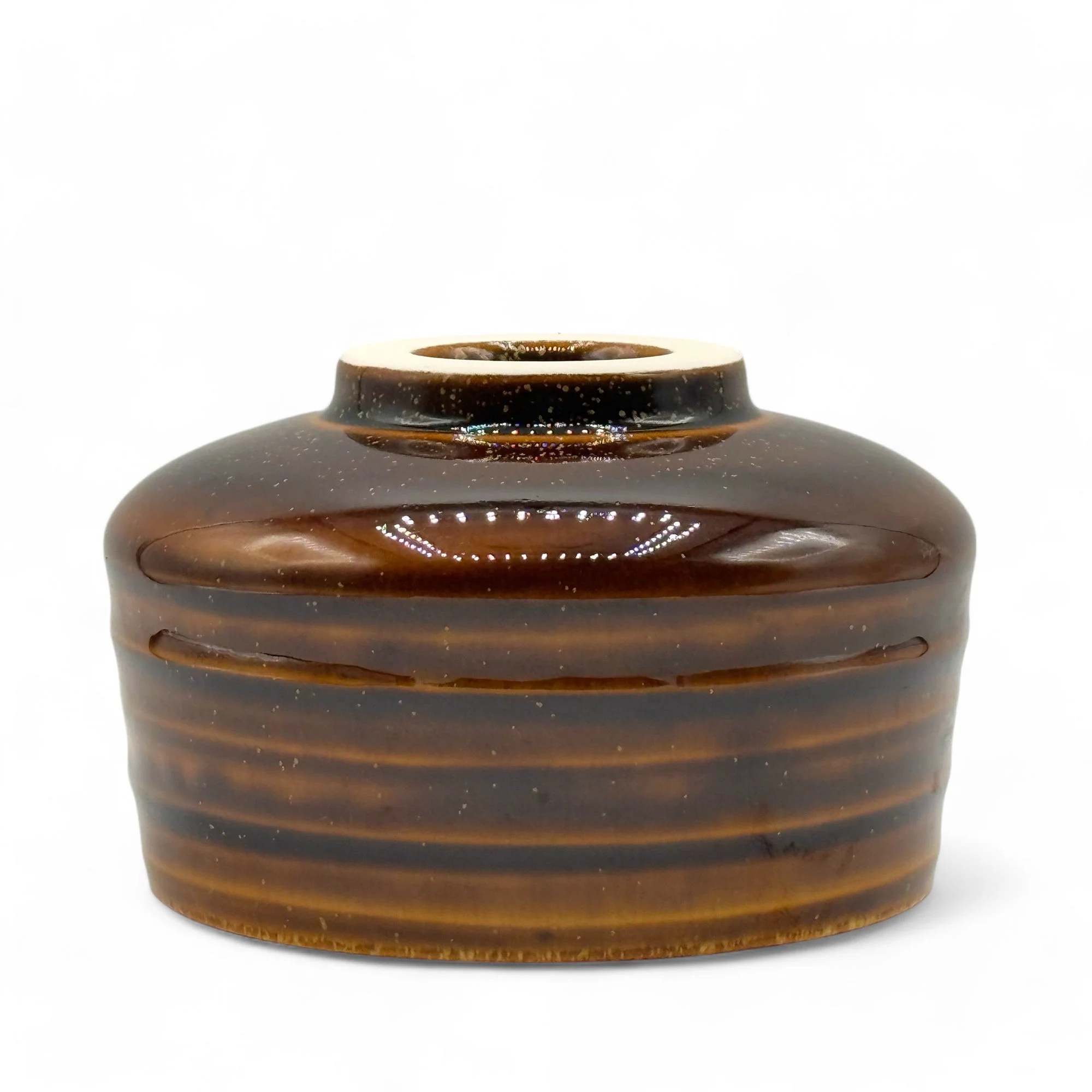 Inoue Tea Ame Kessho Brown Mino-yaki Chawan - Japanese Matcha Bowl - Image 3