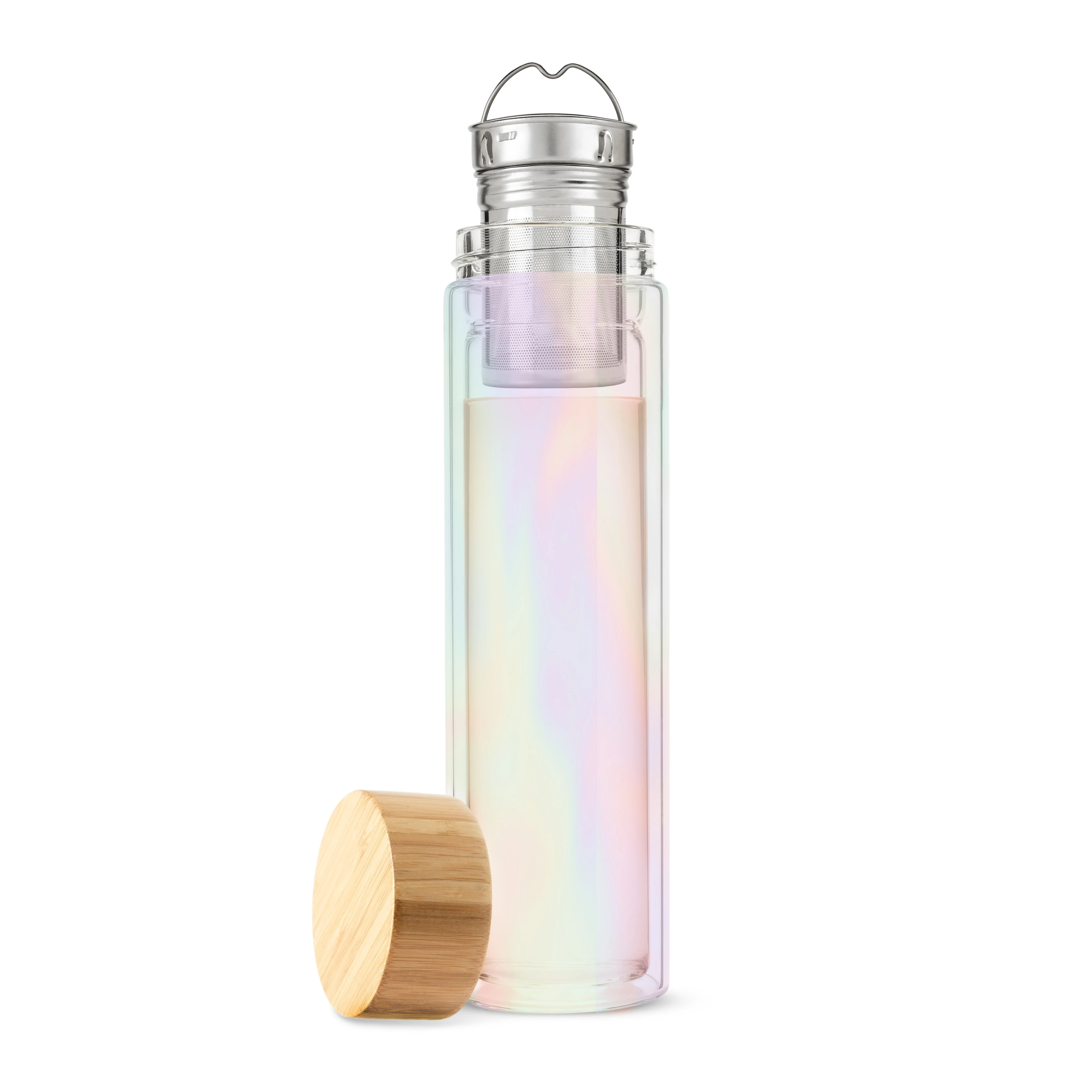 Pinky Up Blair: Iridescent Glass Travel Infuser Mug - Image 4
