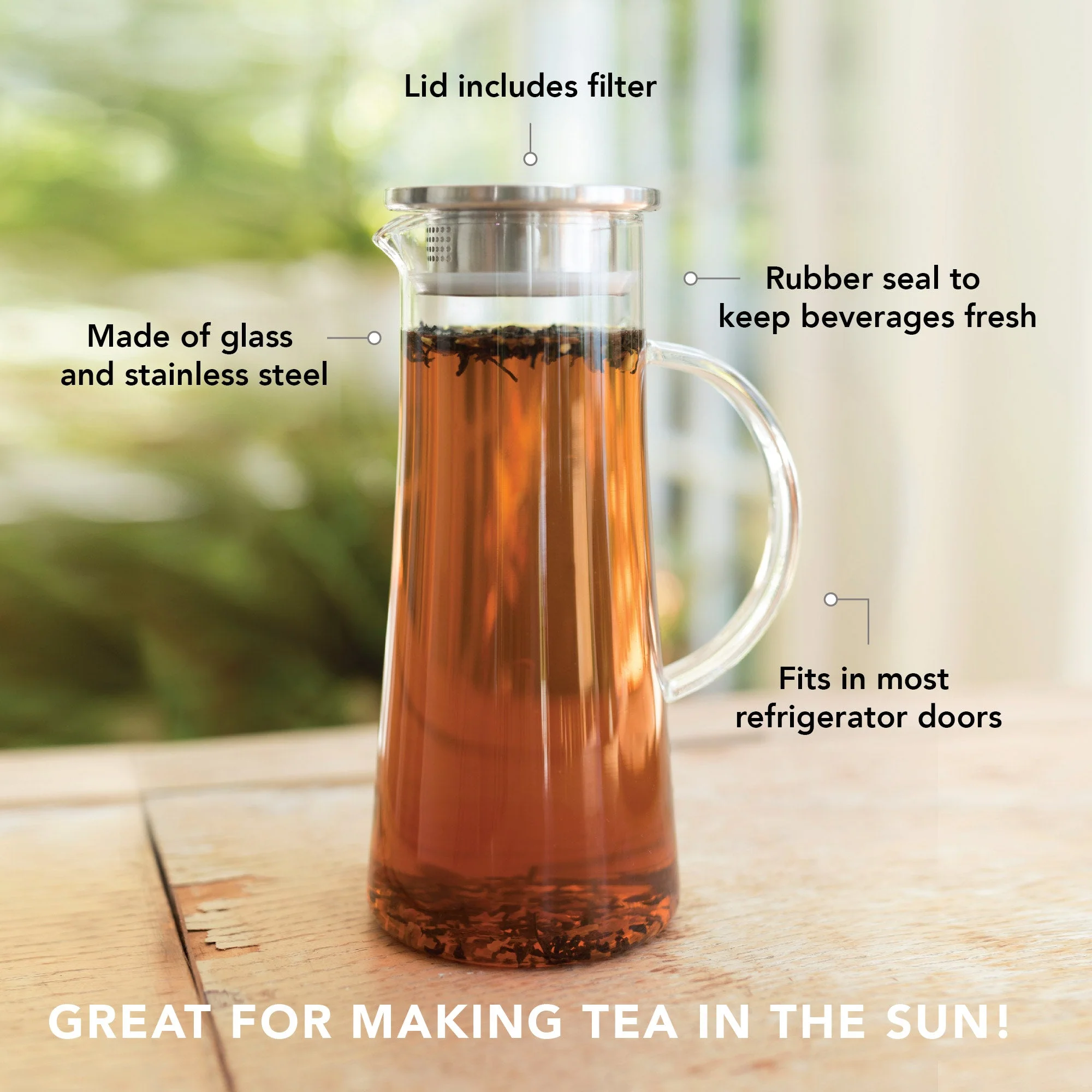 Pinky Up Charlie Glass Iced Tea Carafe - Image 4