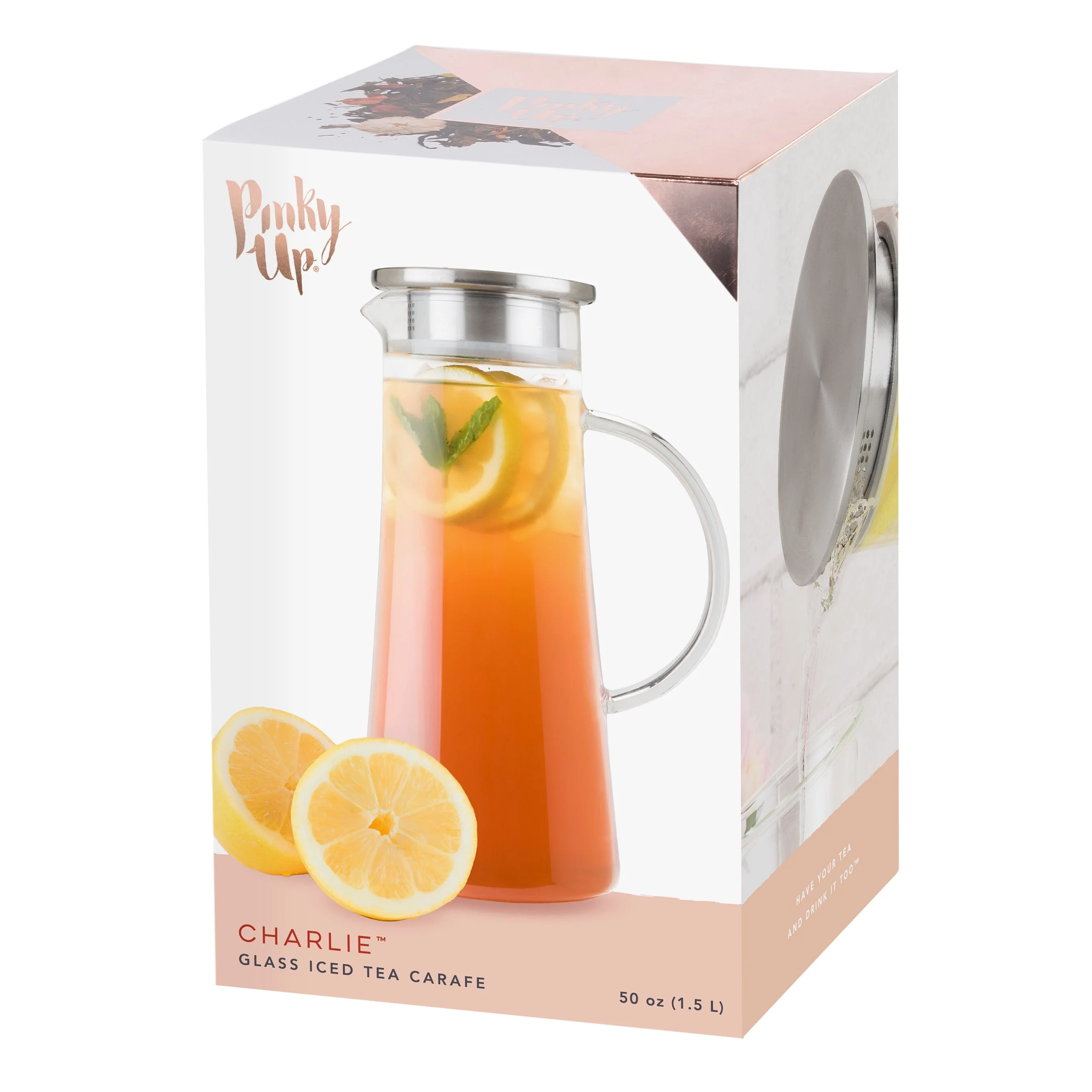Pinky Up Charlie Glass Iced Tea Carafe - Image 6