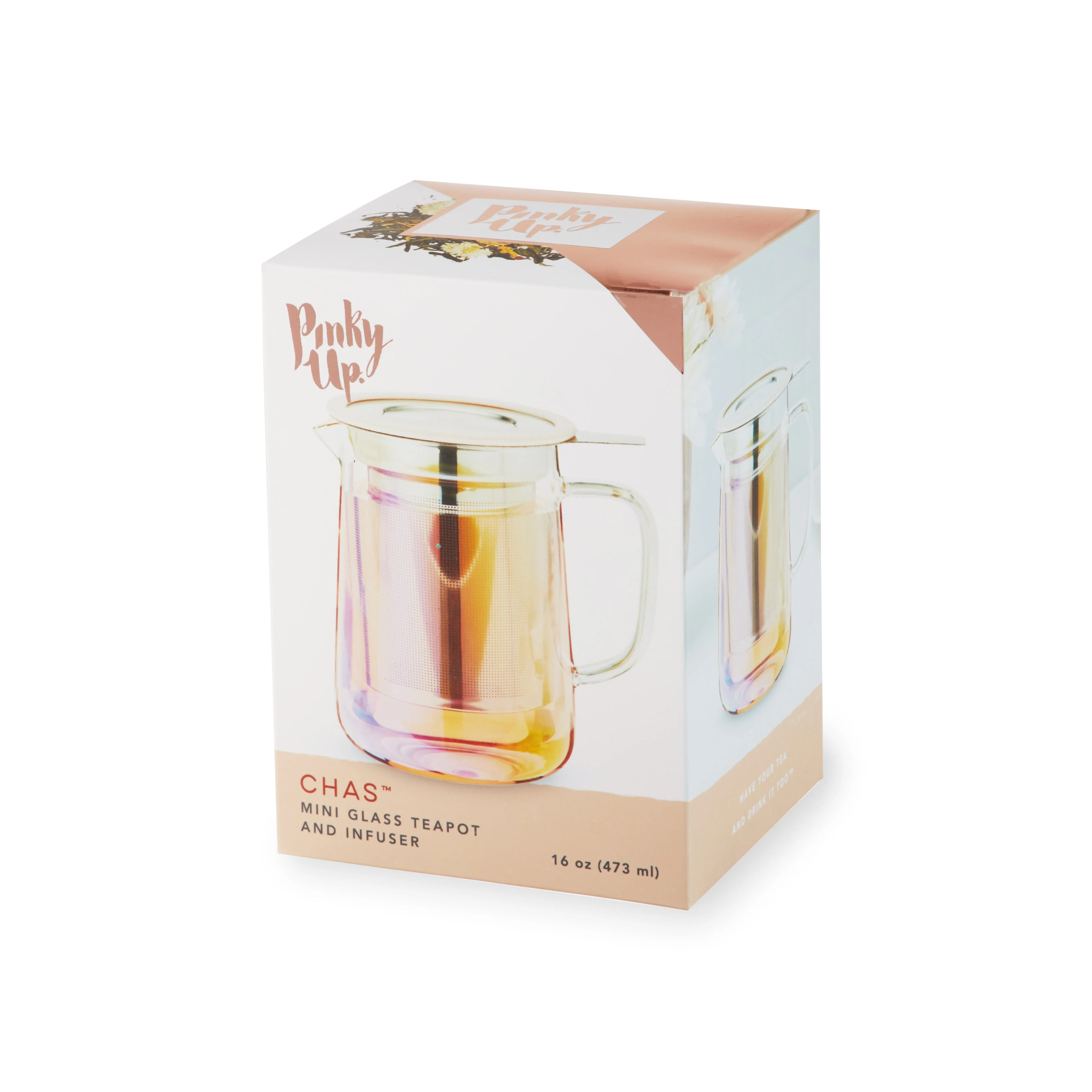 Pinky Up Chas Mini Glass Teapot & Infuser - Image 6