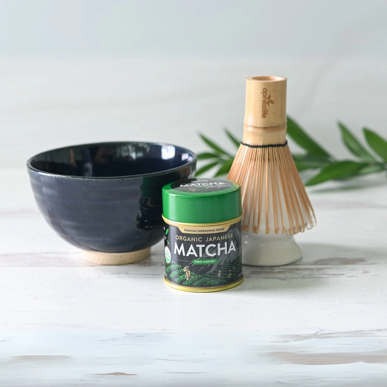 Aprika Life Dark Navy Blue Ceramic Matcha Bowl - Image 7