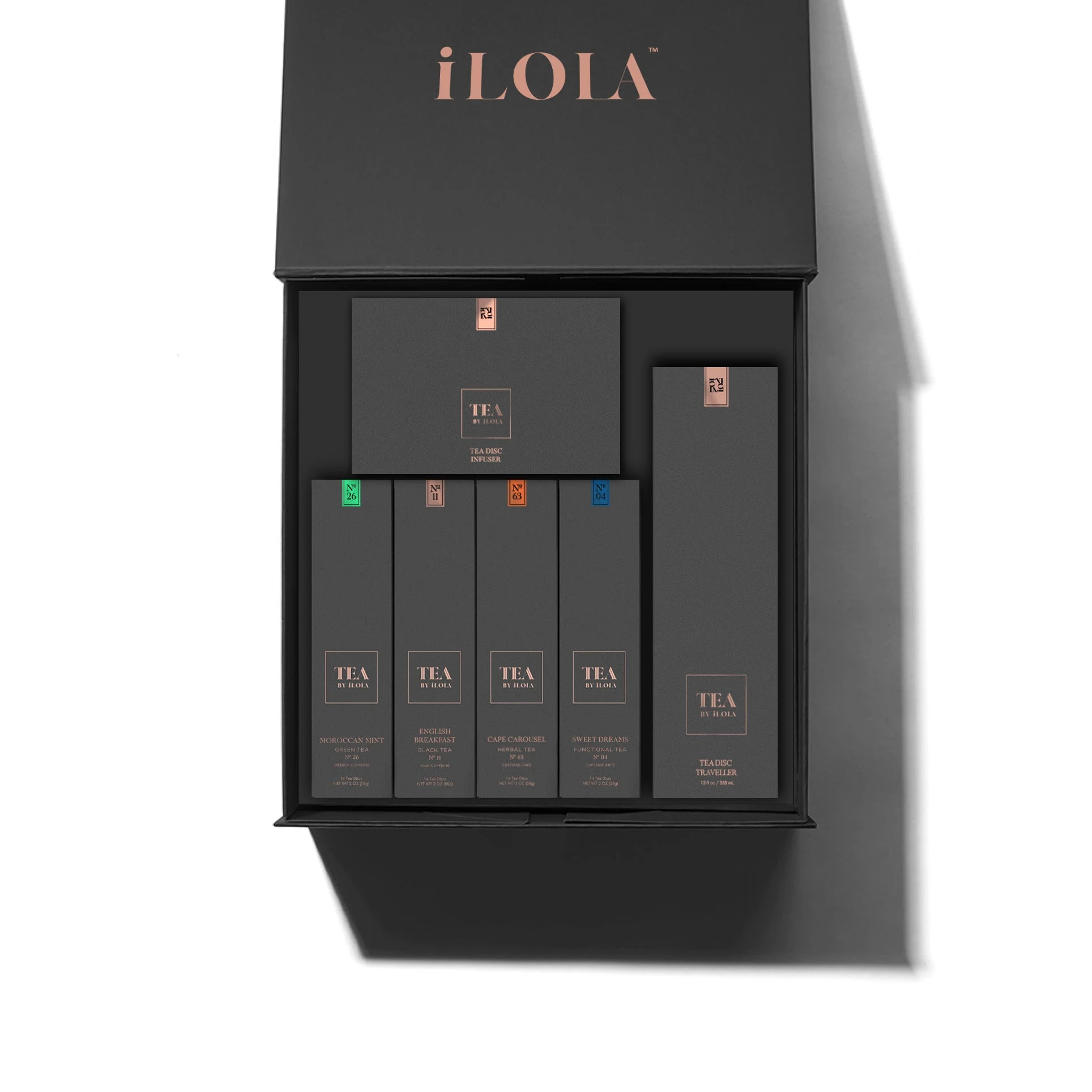 iLOLA Deluxe Tea Disc Essential Set – 4-Pack Loose Leaf Gift Box - Image 3