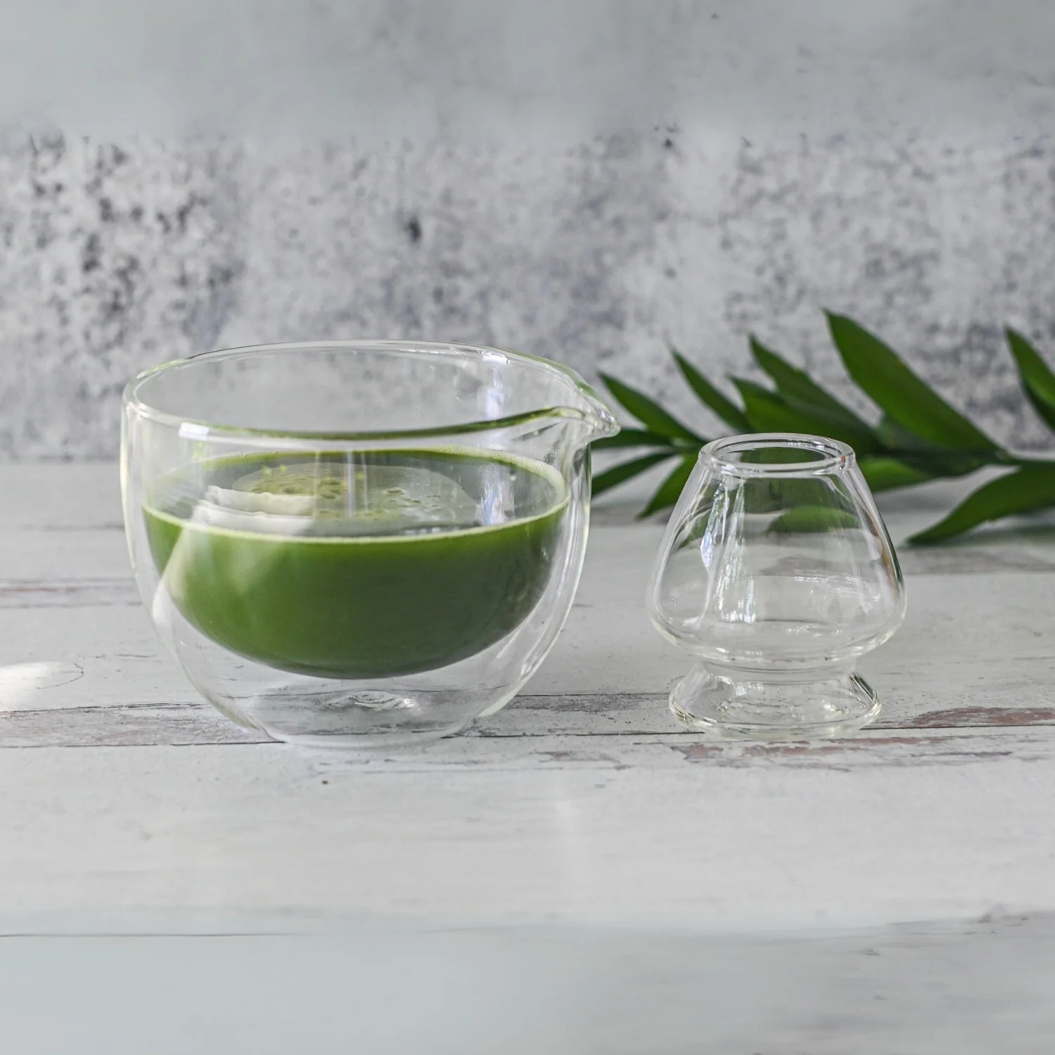 Aprika Life Double Sided (Double Wall) Glass Matcha Bowl with Spout, Bamboo Matcha Whisk and Whisk Holder Set - Image 3