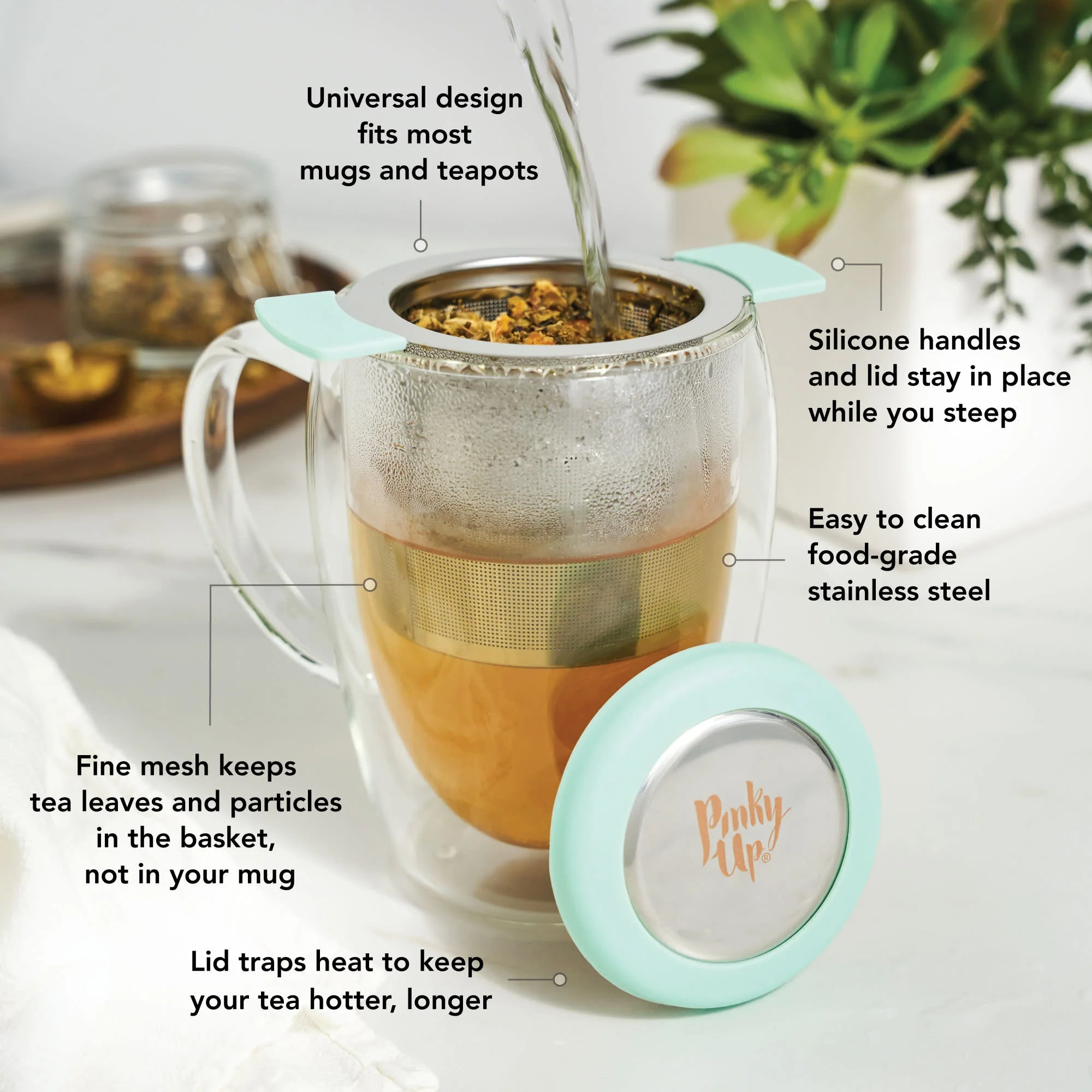 Pinky Up Erin Universal Tea Infuser in Turquoise - Image 5