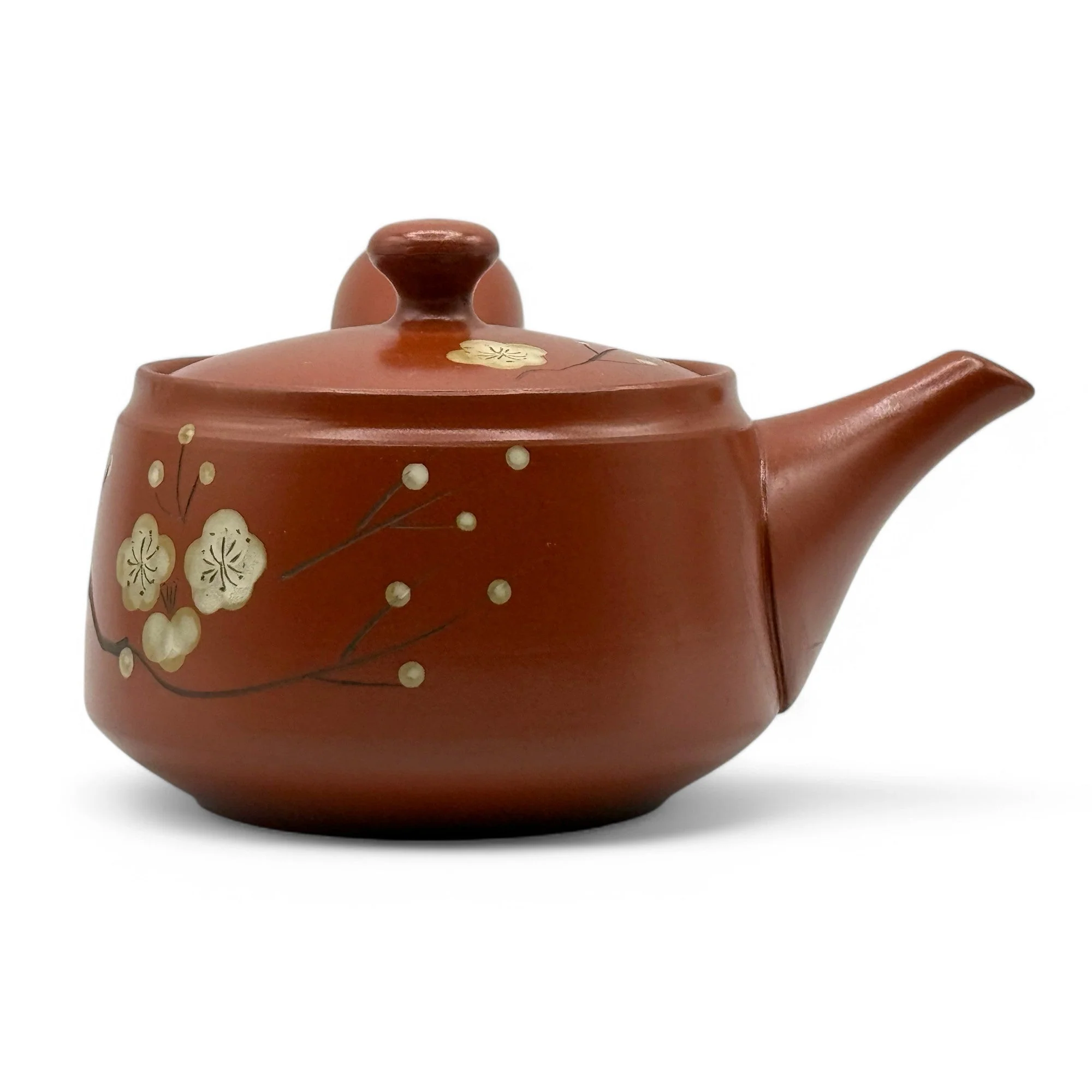 Inoue Tea Fusensaku Hakubai White Blossom Red Tokoname-yaki Kyusu - Japanese Teapot - Image 3