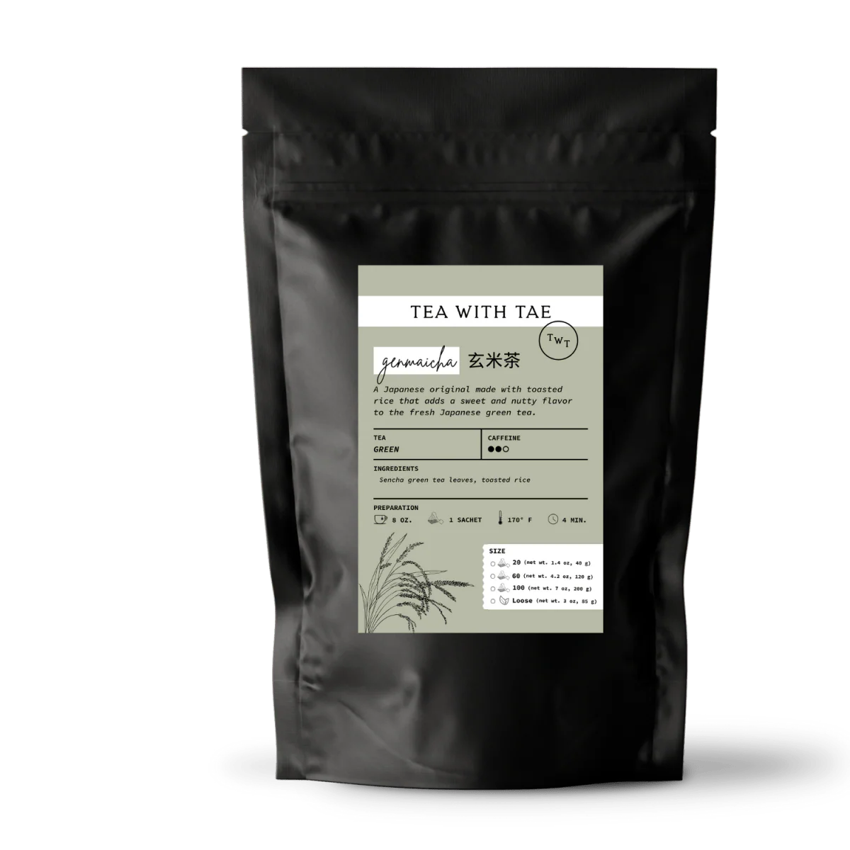 Tea with Tae Genmaicha (Traditional Japanese Green Tea) Pouch - Image 6