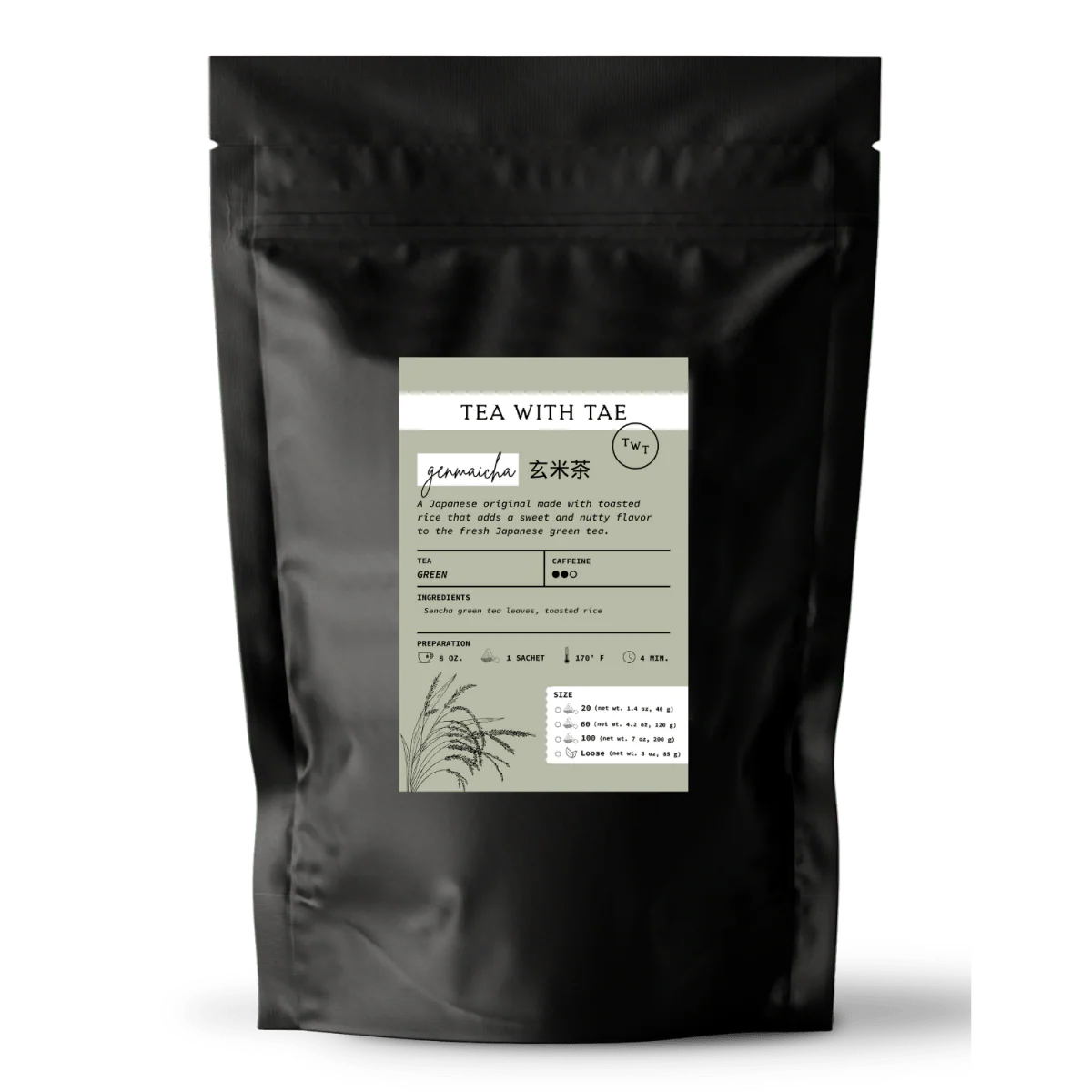 Tea with Tae Genmaicha (Traditional Japanese Green Tea) Pouch - Image 7