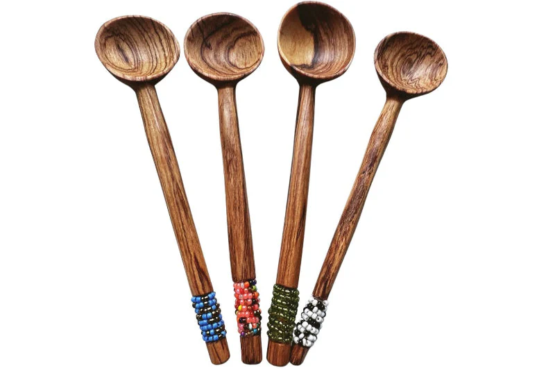 Leafberri Handmade Round Spoon with Beaded Handle ( 1 each) - Image 4