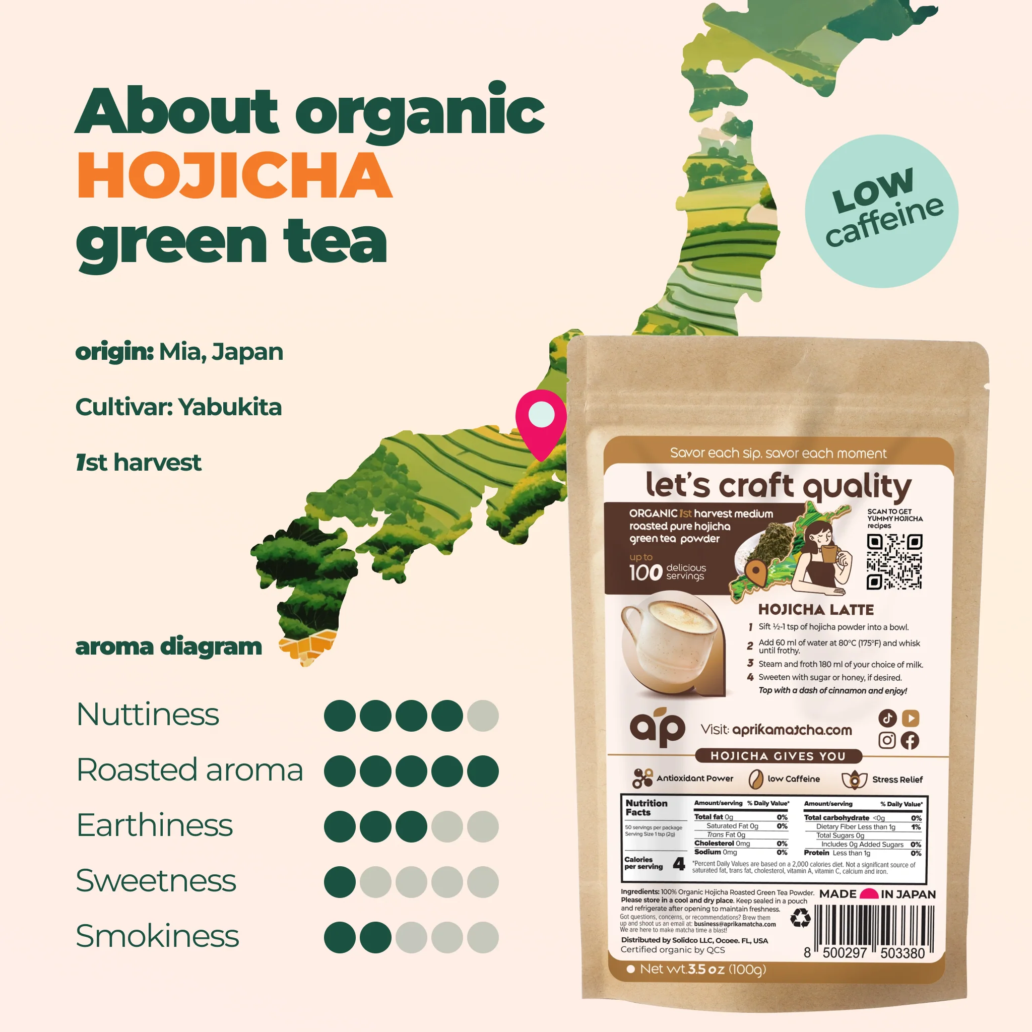 Aprika Life Hojicha Green Tea Powder - Image 4