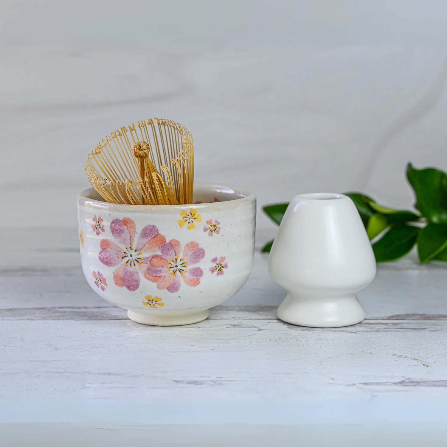 Aprika Life Japanese Pink Sakura Ceramic Matcha Bowl - Image 4