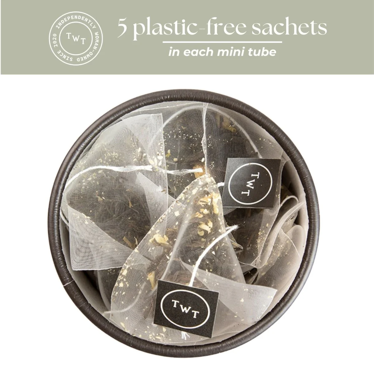 Tea with Tae Jasmine Green Tea Mini Tea Tube (5 tea bags) - Image 3