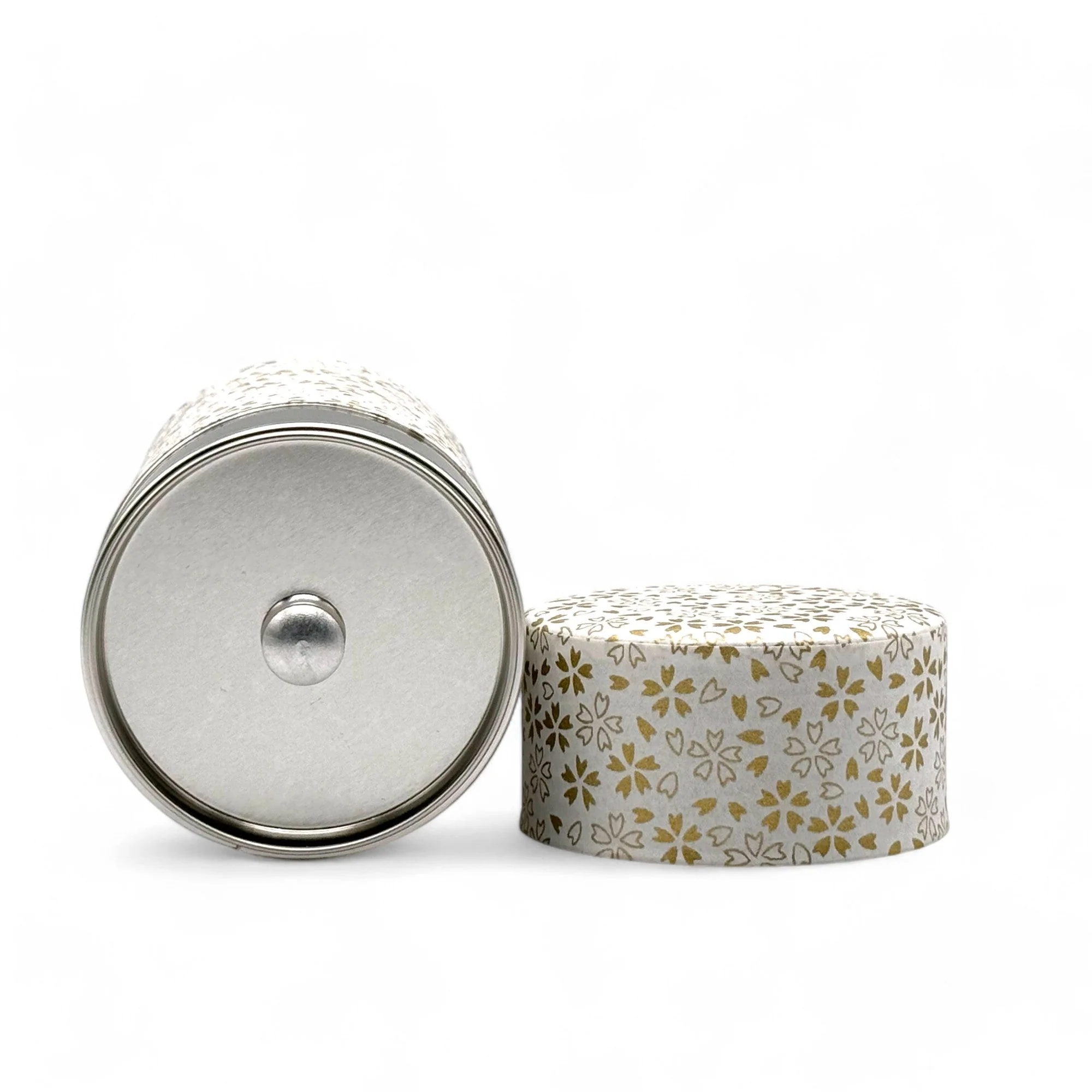Inoue Tea Kenran Hana White Washi Paper Wrapped Tea Canister (L) - Japanese Chazutsu - Image 3