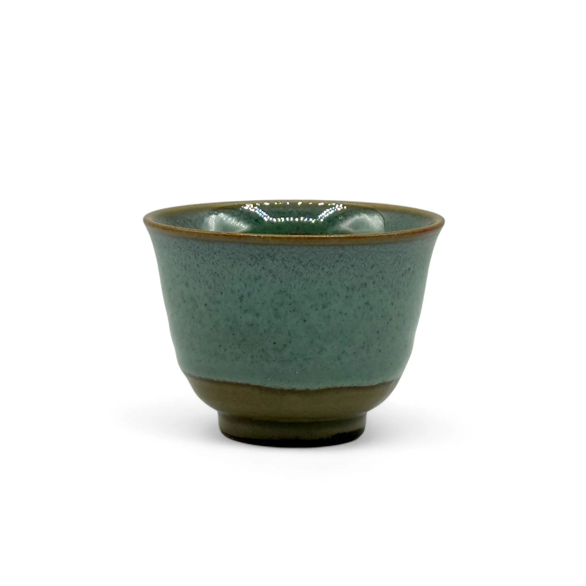 Inoue Tea Kin Kama Green Mino-yaki Yunomi - Japanese Sencha Teacup