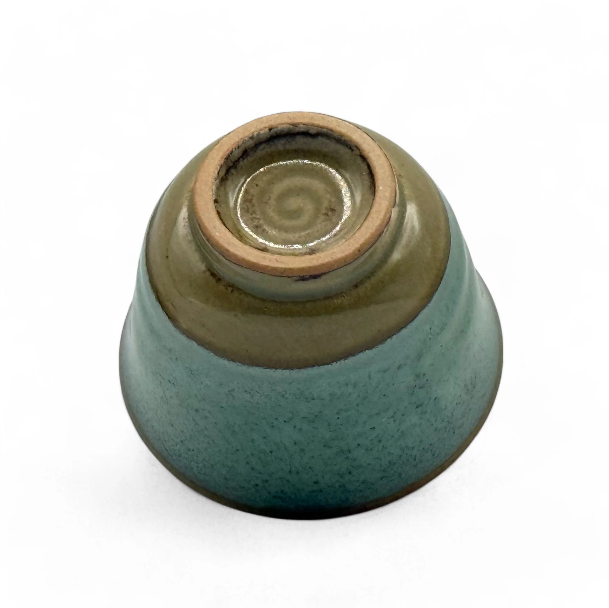 Inoue Tea Kin Kama Green Mino-yaki Yunomi - Japanese Sencha Teacup - Image 2