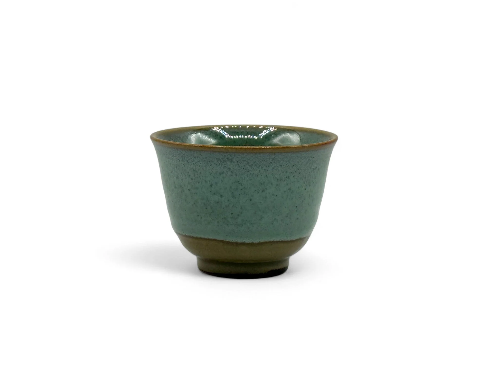 Inoue Tea Kin Kama Green Mino-yaki Yunomi - Japanese Sencha Teacup - Image 4