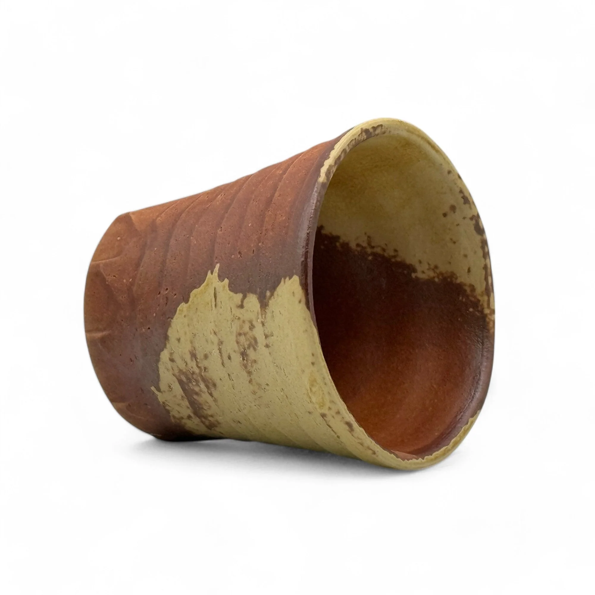 Inoue Tea Kizeto Brown Mino-yaki Yunomi - Japanese Teacup - Image 2