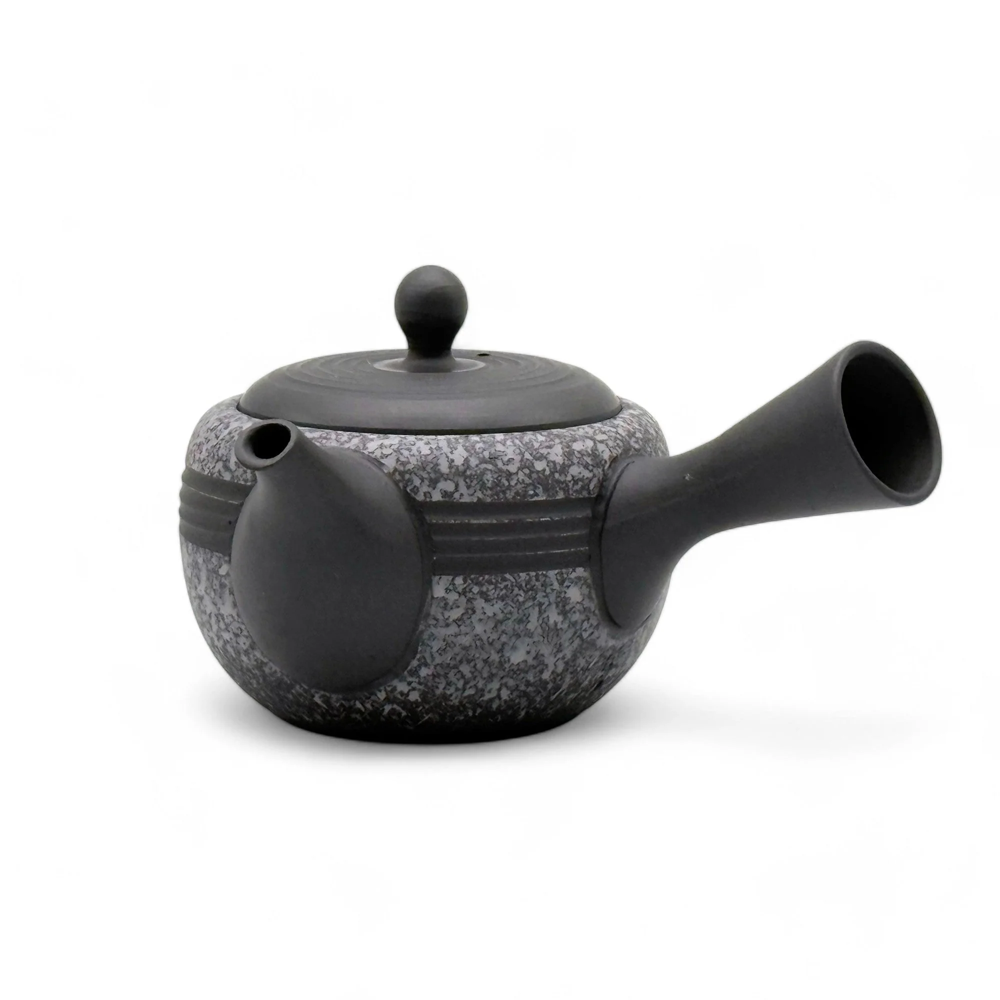 Inoue Tea Komaru Gray Tokoname-yaki Kyusu by Haku yō - Japanese Mini Teapot