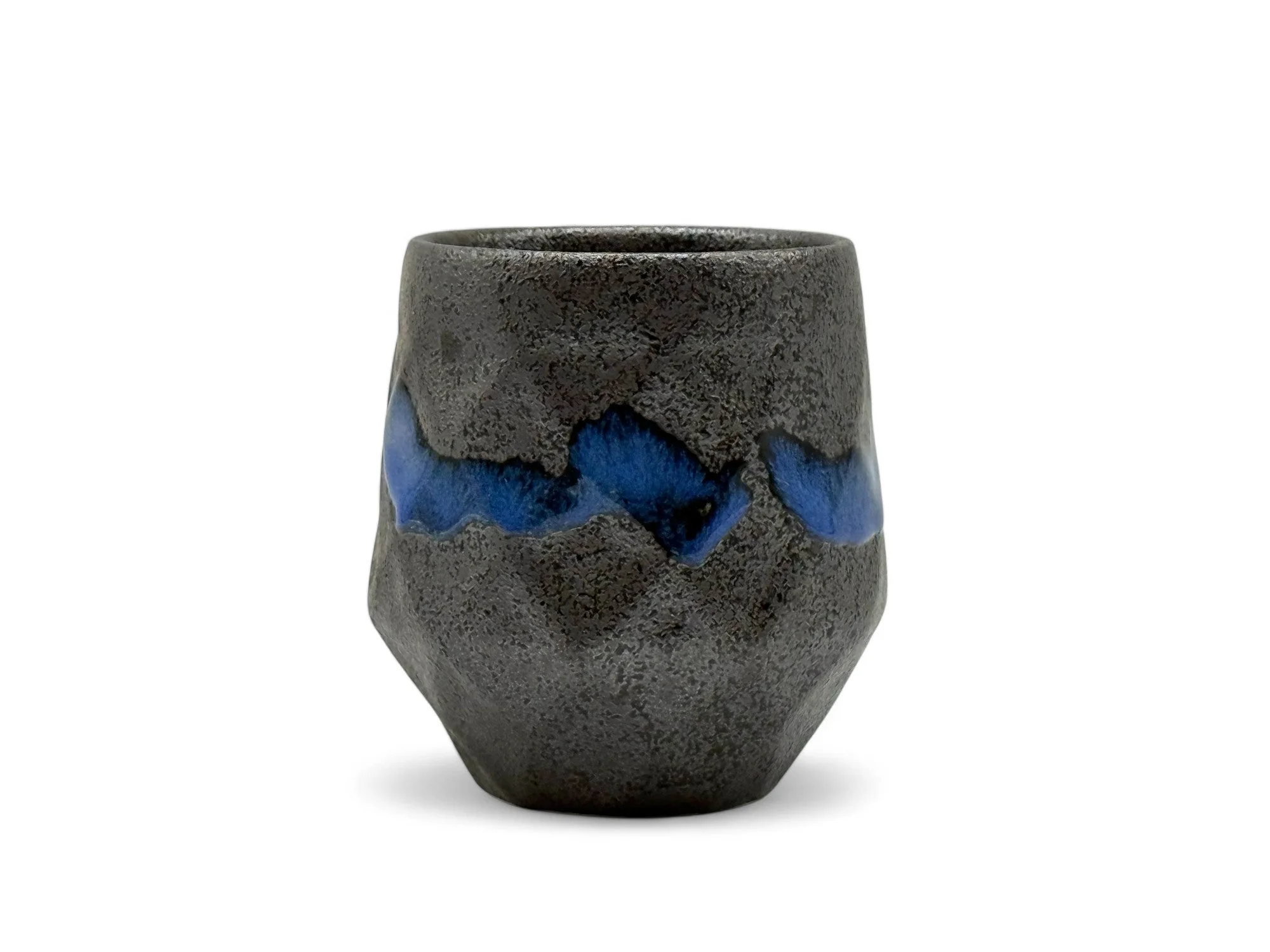 Inoue Tea Kurobuki Ryusui Gray Blue Mino-yaki Yunomi - Japanese Teacup - Image 6