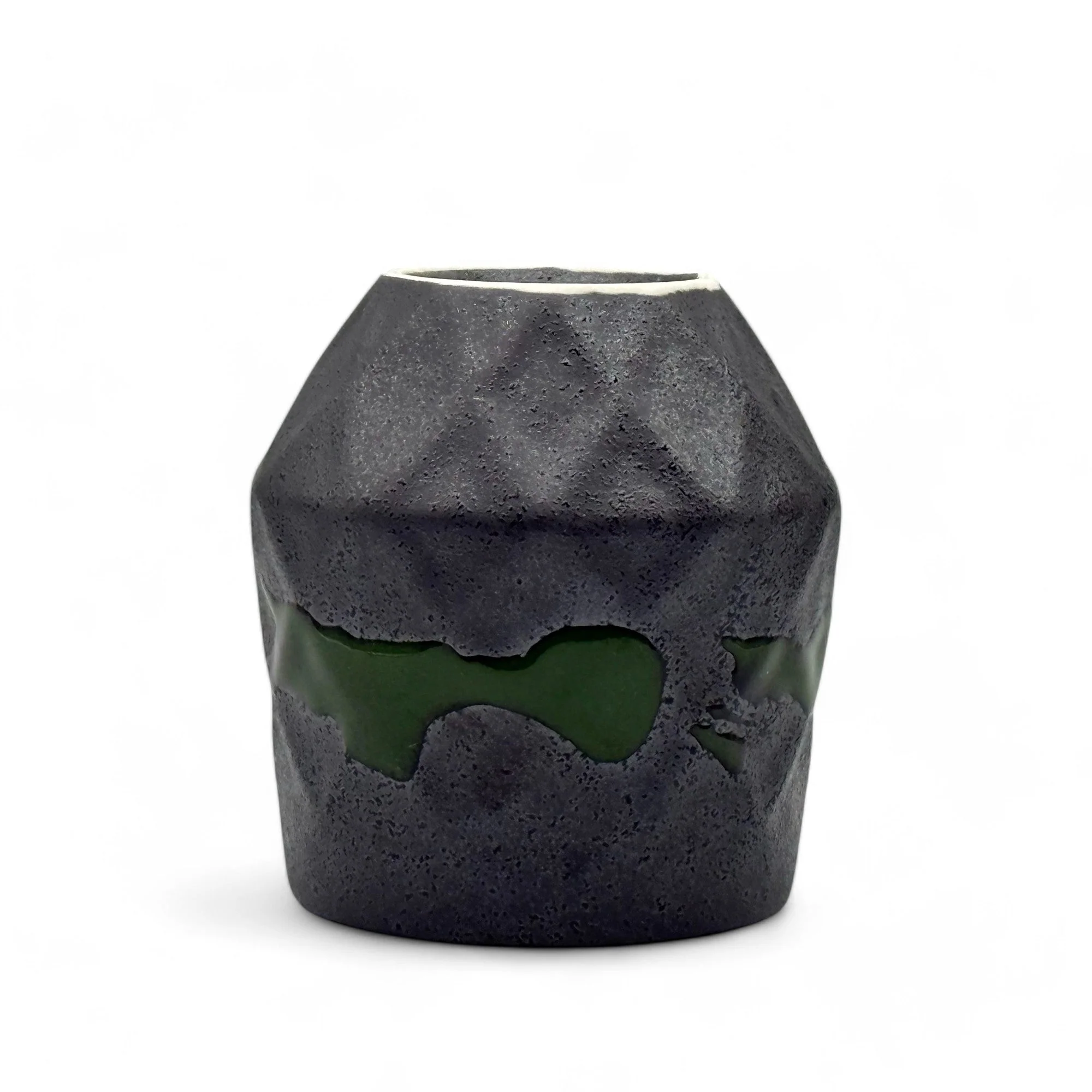 Inoue Tea Kurobuki Ryusui Grey Green Mino-yaki Yunomi - Japanese Teacup - Image 5