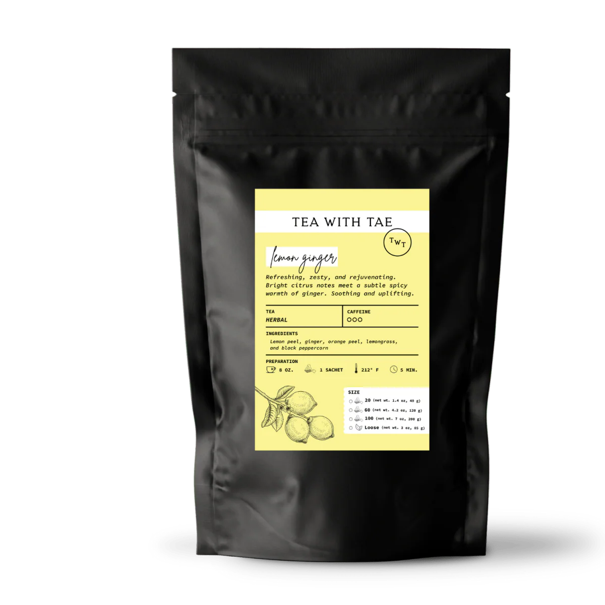 Tea with Tae Lemon Ginger Pouch - Image 5