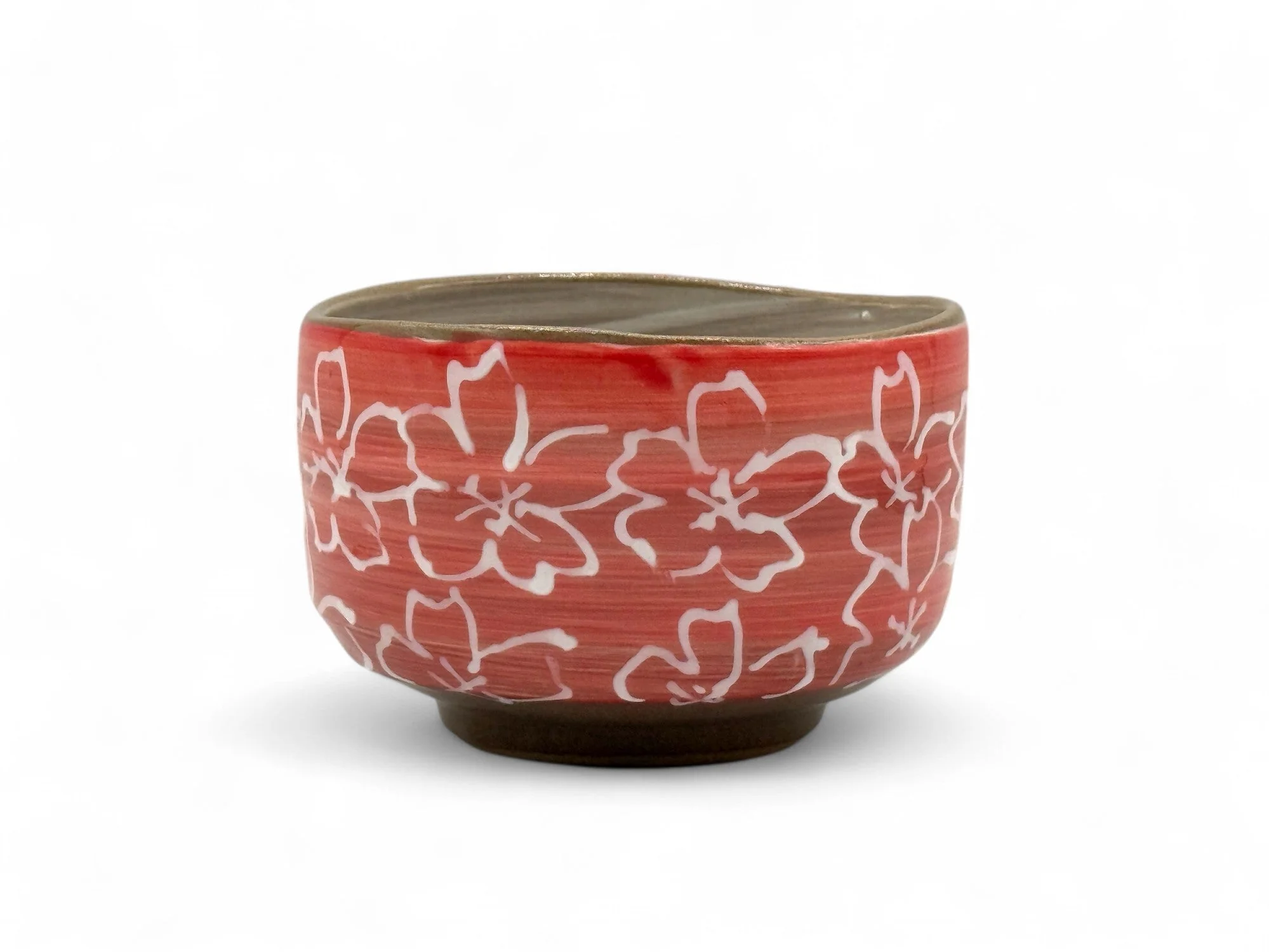 Inoue Tea Maizakura Red Mino-yaki Chawan - Japanese Matcha Bowl - Image 4