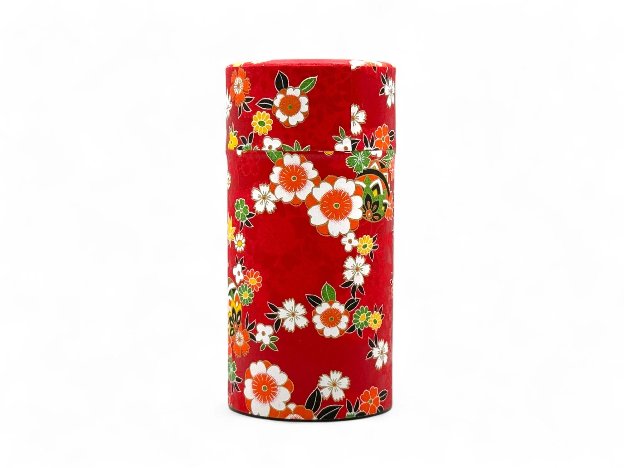 Inoue Tea Matsuri Red Washi Paper Wrapped Tea Canister (L) - Japanese Chazutsu - Image 3