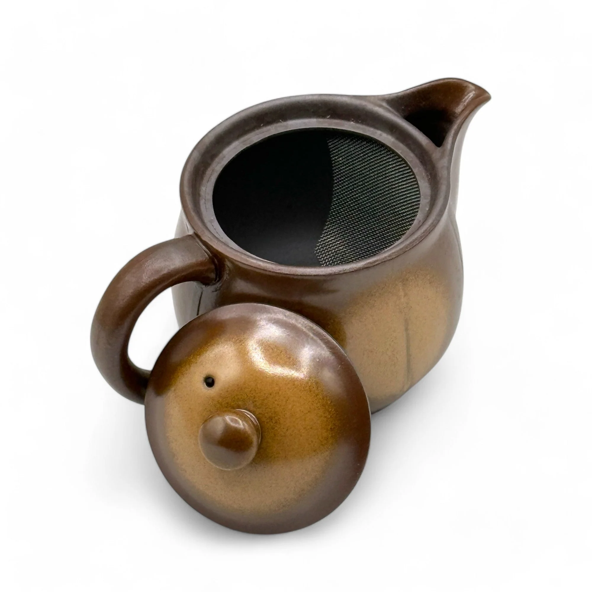Inoue Tea Mirai Brown Banko-yaki Kyusu - Japanese Teapot - Image 6