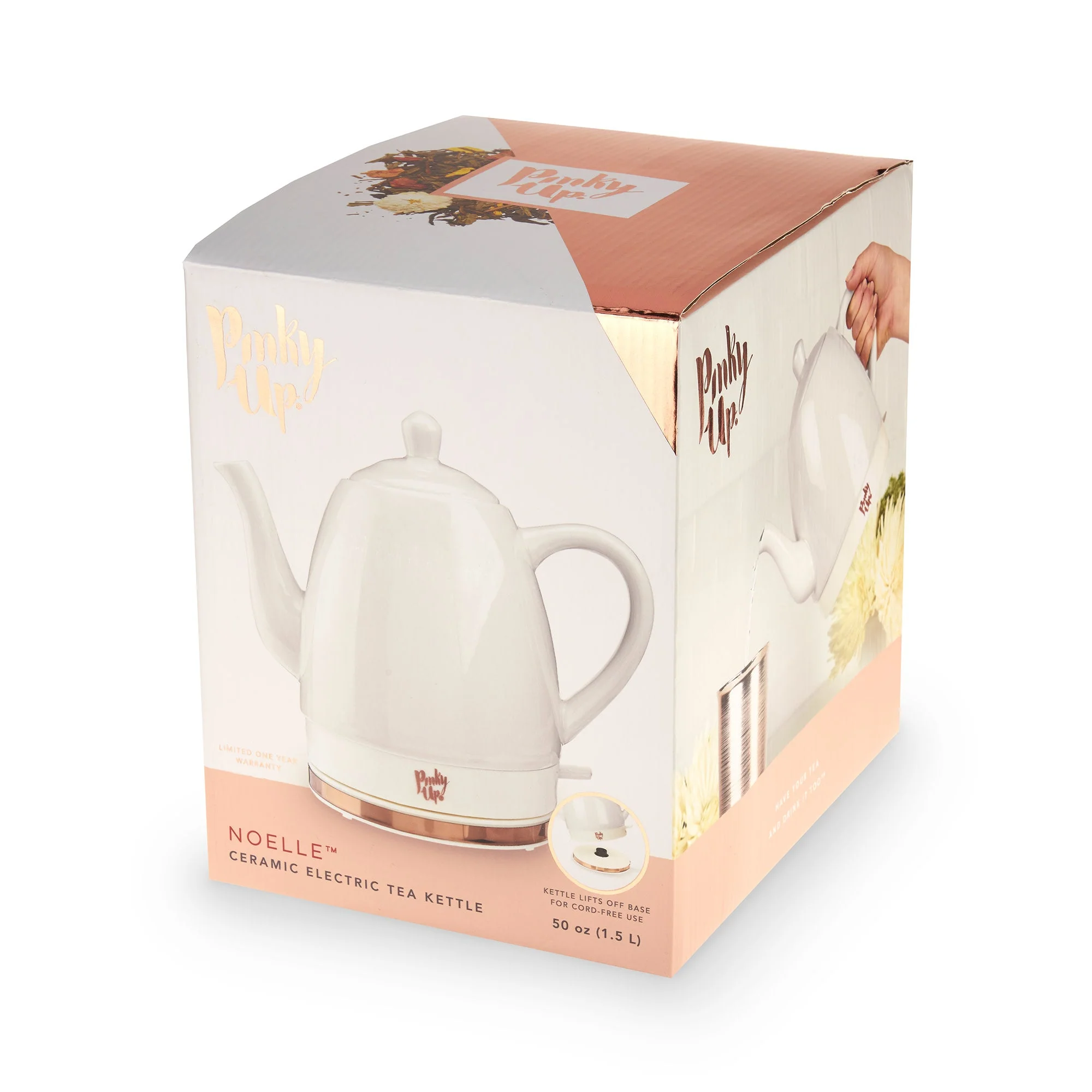 Pinky Up Noelle Ceramic Electric Tea Kettle in Grey - Image 7