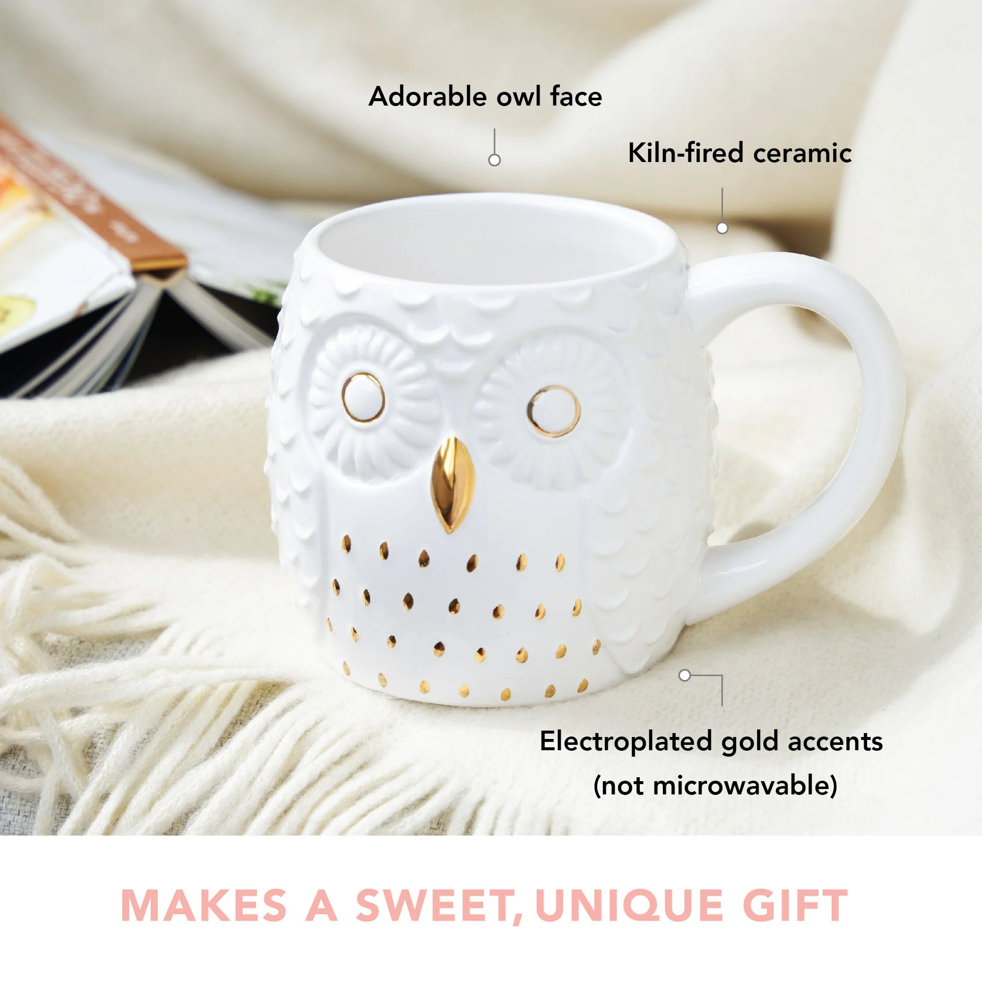 Pinky Up Olivia Ceramic Owl Mug - Image 4
