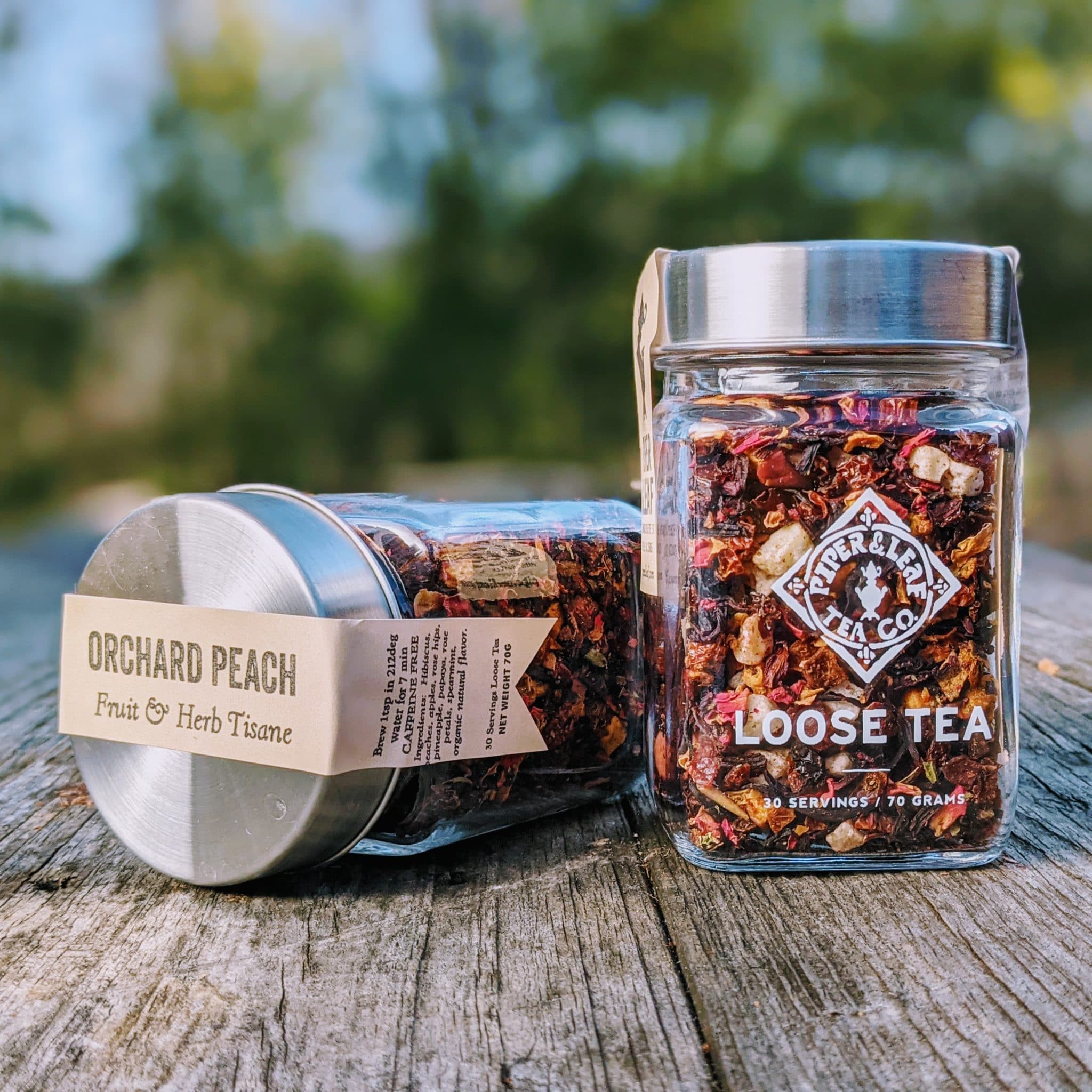 Piper and Leaf Orchard Peach Glass Jar of Loose Leaf Tea - 30 Servings - Image 4