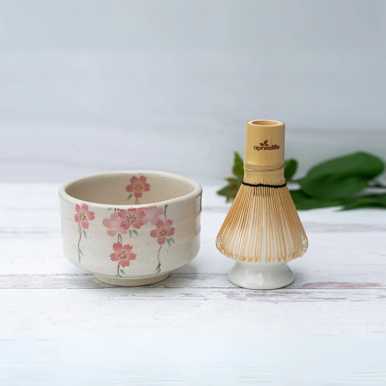 Aprika Life Pink Sakura Flowers Ceramic Matcha Bowl - Image 10