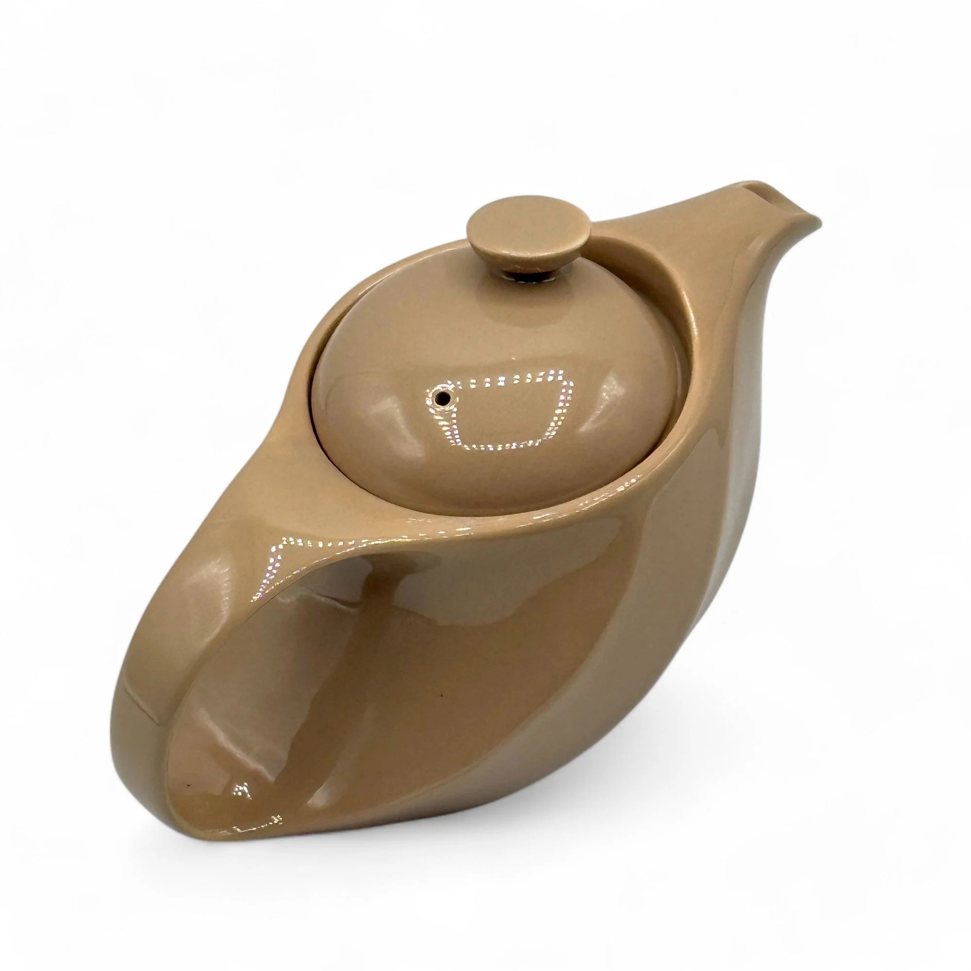 Inoue Tea Rakuchin Beige Mino-yaki Porcelain Kyusu - Japanese Teapot - Image 7