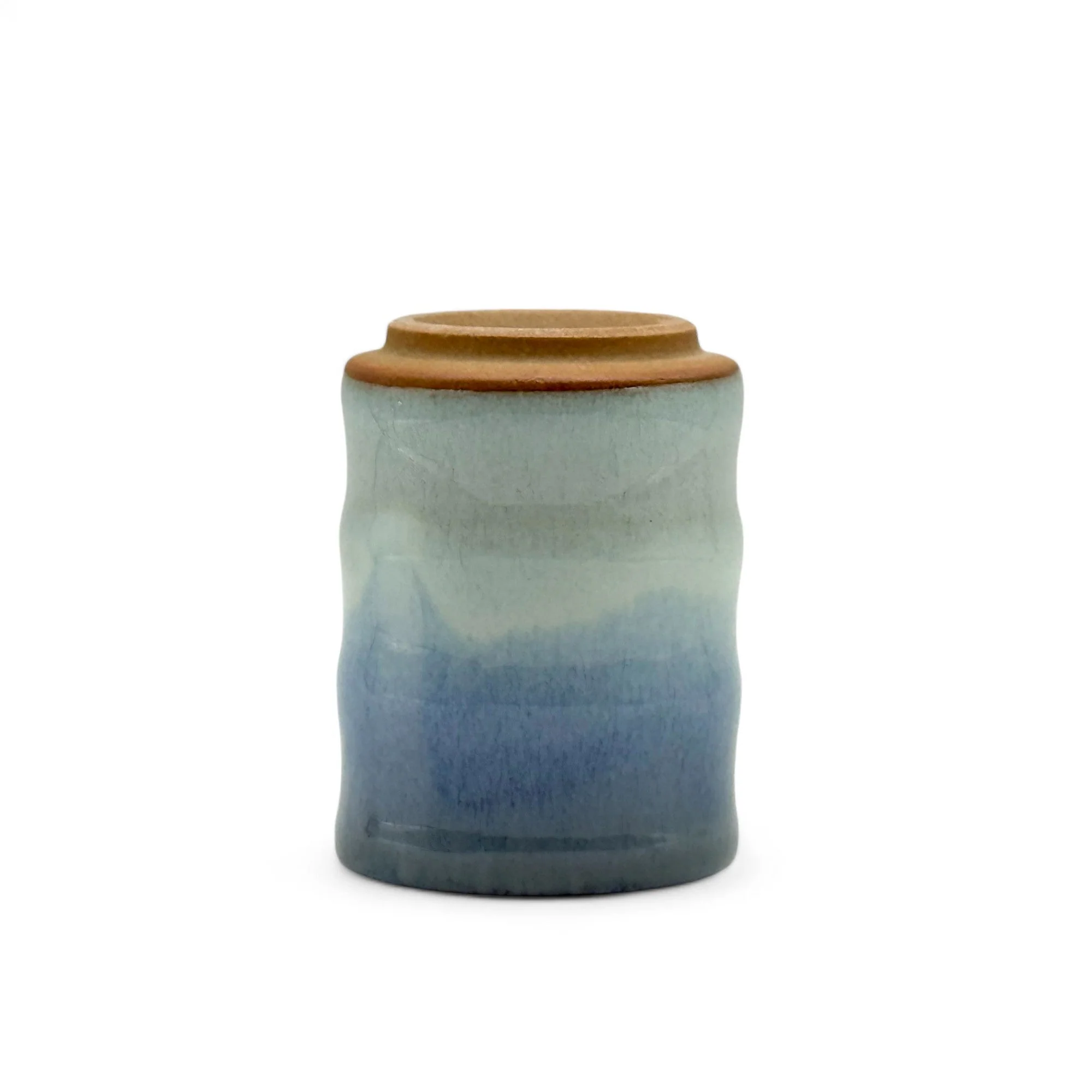 Inoue Tea Ranyu Nagashi Blue Mino-yaki Yunomi - Japanese Teacup - Image 5