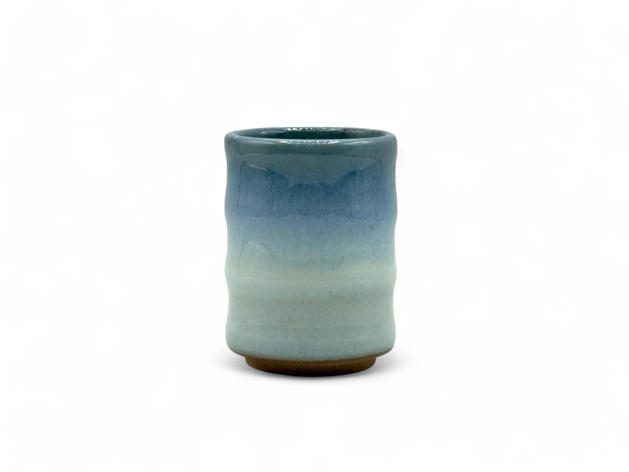 Inoue Tea Ranyu Nagashi Blue Mino-yaki Yunomi - Japanese Teacup - Image 6
