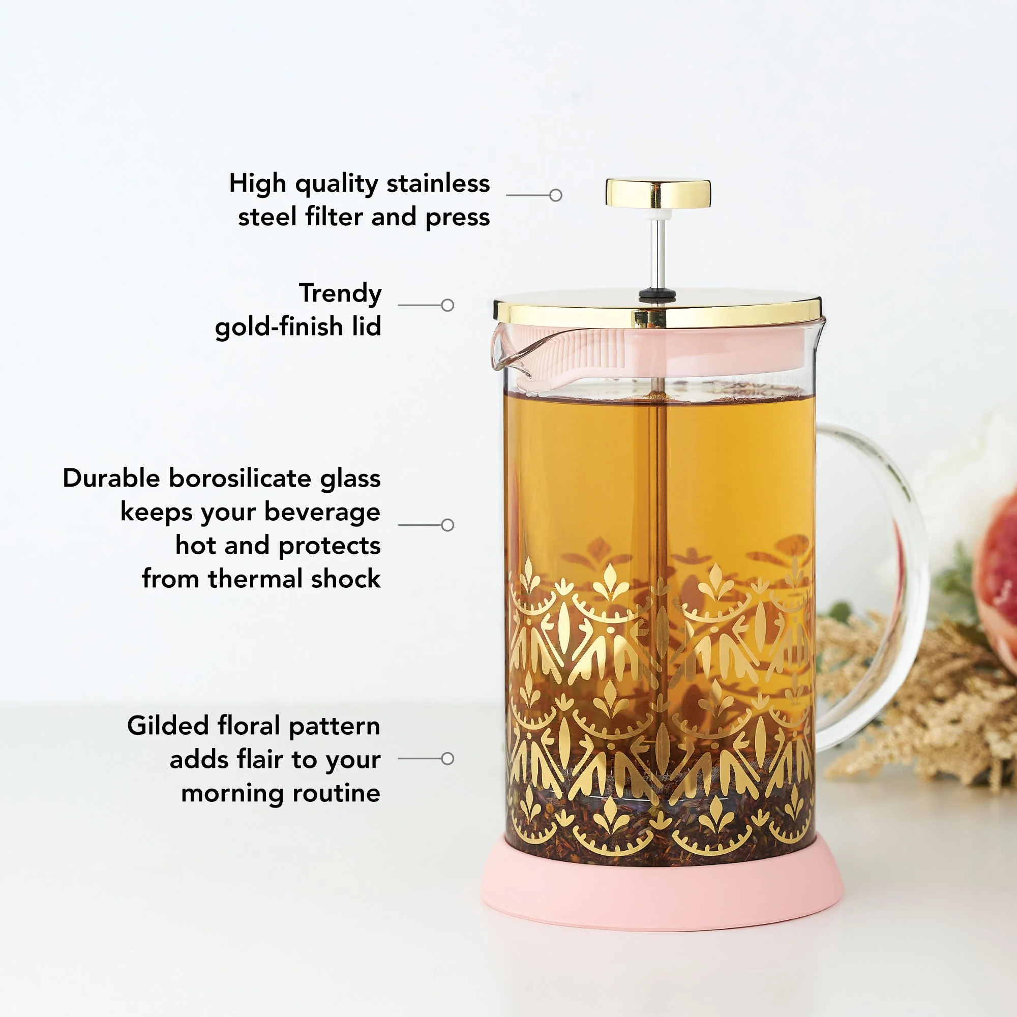 Pinky Up Riley Casablanca Glass Tea Press Pot - Image 5
