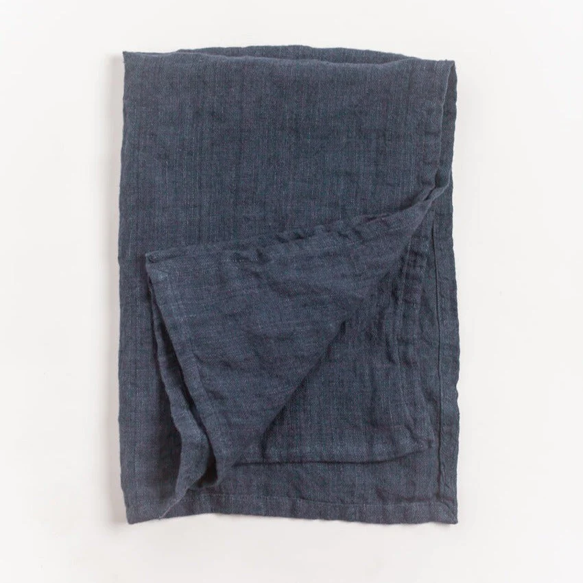 Creative Women Stone Washed Linen Tea Towel - Navy - Image 2