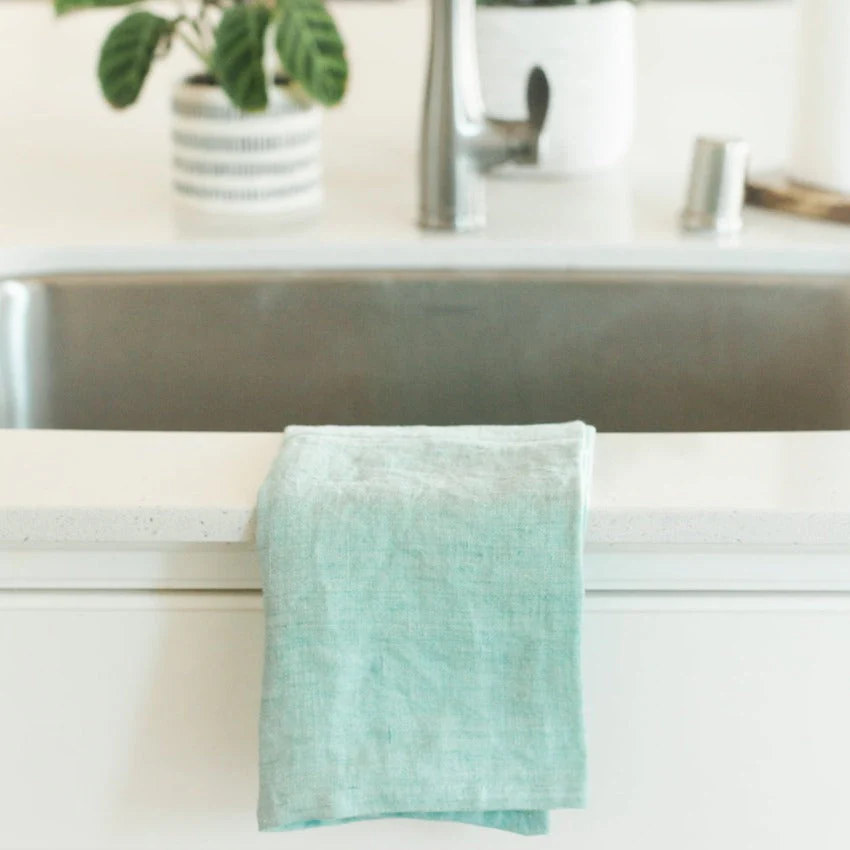 Creative Women Stone Washed Linen Tea Towel - Ocean Spray - Image 4