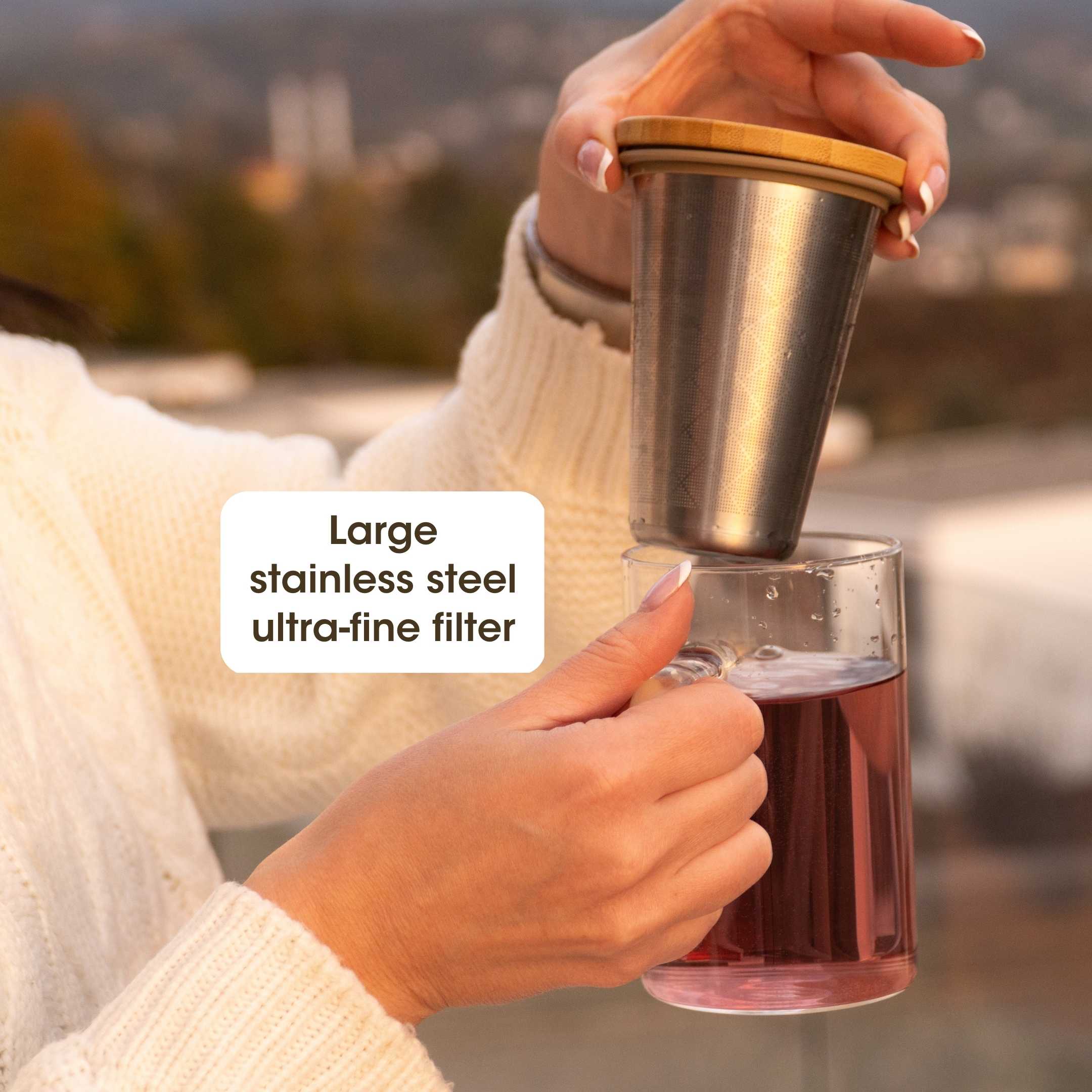 Ukiyo Wood - Glass & Stainless Steel Tea Infuser - Image 6