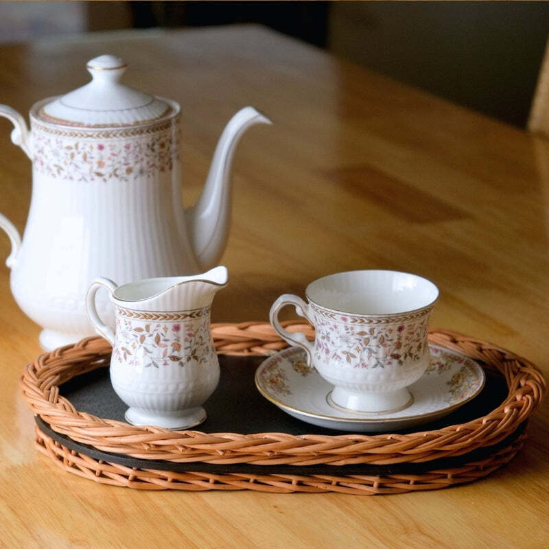 Wicker & Wood Serving Tray - Image 6