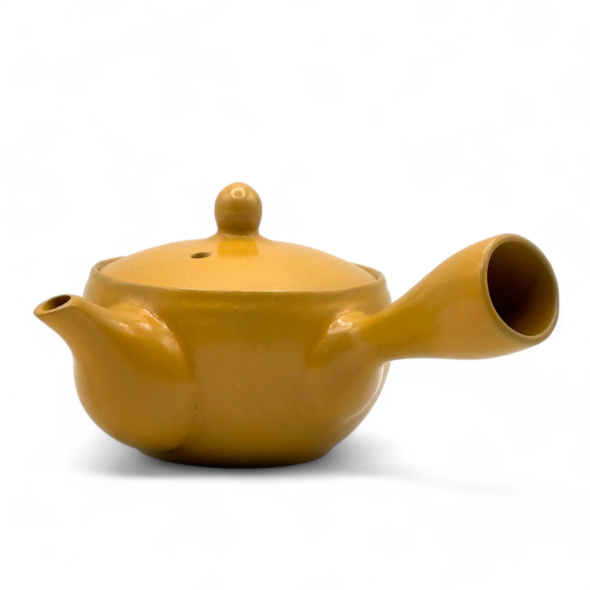Inoue Tea Yixing Hanabori Yellow Tokoname-yaki Kyusu - Japanese Mini Teapot - Image 4