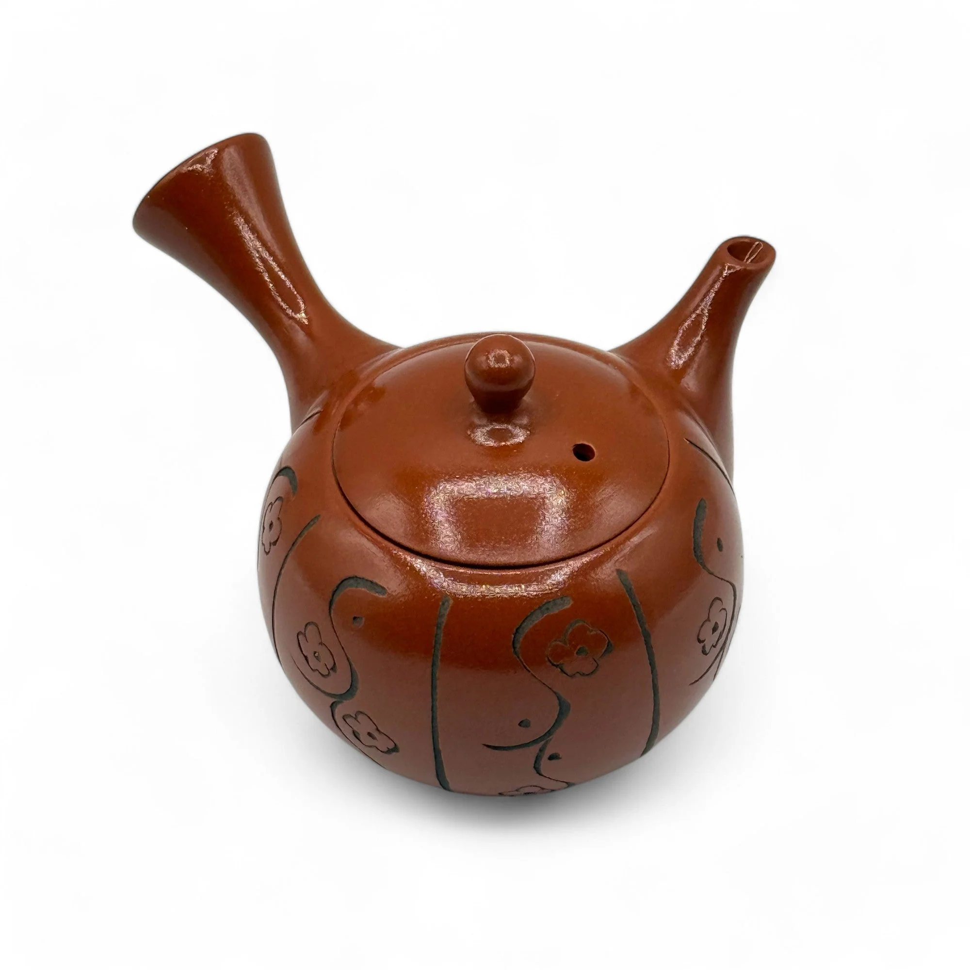 Inoue Tea Yixing Tokusa Red Tokoname-yaki Kyusu - Japanese Teapot - Image 5